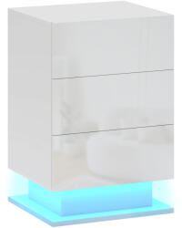 Homcom éjjeliszekrény RGB LED-del - 3 fiókkal és távirányítóval, 40×35×60 cm