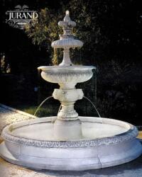 JURAND ALBINIA artézi szökőkút, vizes tóval, 50 x 240 x 220 cm (H), kert/kültéri/terasz/éttermi szökőkút, funkcionális, márványhoz hasonló Finecrete műkőből készült, fehér színű, magassága 220 cm, minden tar