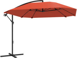 Outsunny napernyő állítható karral és huzattal, kereszt alakú talppal, fémből és poliészterből, 260x304x245 cm, bordó