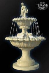 JURAND Kefalonia artézi szökőkút kancsókkal, 115 x 153 x 241 cm (H), kerti/kültéri/terasz/éttermi szökőkút, funkcionális, márványhoz hasonló Finecrete műkőből készült, fehér színű, magassága 241 cm, minden t