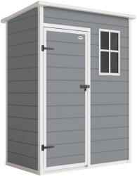 Outsunny Kerti Fészer 1, 5 x 1 m, Szerszámosfészer Zárható Ajtóval, Ablakkal és Szellőzéssel, Szürke
