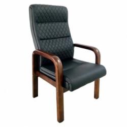  Scaun vizitator conferinta, lemn + piele, negru, A-46