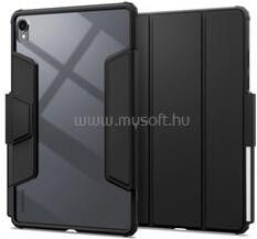 Spigen AIR SKIN PRO tok álló, ECO bőr hatású (aktív FLIP, oldalra nyíló, TRIFOLD, asztali tartó, ceruza tartó) FEKETE (ACS10216) (ACS10216)