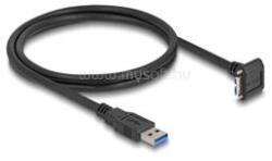 Delock USB 5 Gbps kábel A-típusú USB apa egyenes Mikro-B-típusú USB apa 90 -ban lefelé fordított 18 mm-es csavar távolsággal 1 m, (fekete) (DL81030) (DL81030)