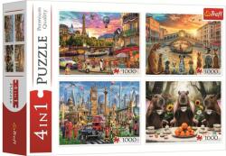 Trefl 4 x 1000 db-os puzzle - Festett városok és kapibarák (94068) (94068)