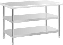 Royal Catering Rozsdamentes acél munkaasztal - ECO - 120 x 70 cm - 200 kg - közbenső polc - Royal Catering (RCAT-120/70-PS3SH)