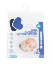 KikkaBoo Organikus pamut matracvédő gumislepedő 60x120 cm fehér