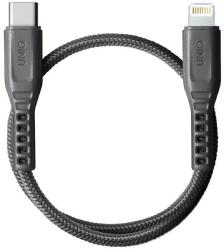 Uniq Flex kábel USB-C-Lightning 18W nejlon 30 cm faszén szürke