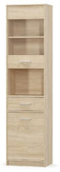 TEMPO KONDELA Vitrines szekrény 1D1W1S, sonoma tölgyfa, TEYO (185719)