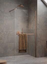 Radaway Modo New Brushed Copper II Walk-in szálcsiszolt réz zuhanyfal 150 törölközőtartóval (389154-93-01W)