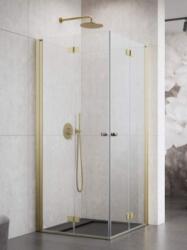 Radaway Nes Brushed Gold KDD-B szögletes szálcsiszolt arany zuhanykabin 100B+90J (10024100-99-01L+10024090-99-01R)
