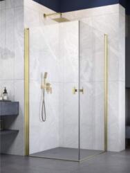 Radaway Nes Brushed Gold KDD I szögletes szálcsiszolt arany zuhanykabin, 90x100 cm, balos (10021090-99-01L+10021100-99-01R)