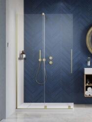 Radaway Furo Brushed Gold Walk-in szálcsiszolt arany zuhanyfal 80J (10106438-99-01R+10110394-01-01)