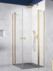 Radaway Nes Brushed Gold KDD II szögletes szálcsiszolt arany zuhanykabin 90B+80J (10031090-99-01L+10031080-99-01R)