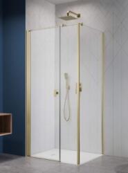 Radaway Nes Brushed Gold KDS I szögletes szálcsiszolt arany zuhanykabin 120B+90 (10023120-99-01L+10043090-99-01)