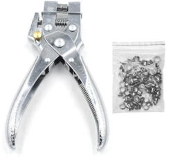  Fűzőlyuk Készítő Fogó Ezüst Karikákkal, Kézműves És Bőrmunkákhoz