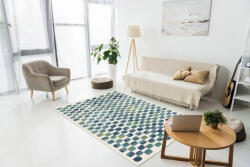Monaco Covor Premium Belgian Model Monaco 23518-350, Marime 123 x 170 cm, Albastru, Turcoaz, Verde, Antialergic, Polipropilena, Living, Dormitor, Sufragerie, Birou (COVOR MAMBO MONACO 23518/350 1.23x1.7) Covor