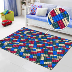Print Traversa Camera Copii Festonata / Surfilata, Model Lego, Tesatura Plata, Latime 4m, Marime 400 x 1000 cm, Multicolor, Antialergic, Polipropilena, Gradinita, Cresa, Loc de Joaca (TRAVERSA LEGO 4M size  Covor