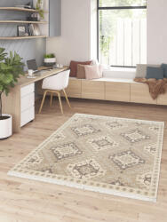 Re_Born Pastel Covor Premium Belgian Model RE BORN 21702-560, Marime 200 x 290 cm, Bej, Bumbac reciclat si Polipropilena, Living, Dormitor, Sufragerie, Birou (21702-560 2x2.9) Covor