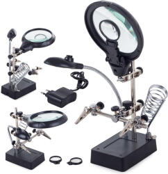 Harmadik Kéz Nagyítóval és LED Világítással