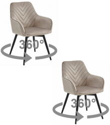  NANA360 szék - sötét bézs bársony / 2 db fekete láb