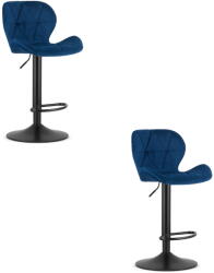  WEST bársony ülőke - sötétkék bársony / fekete lábazat x 2