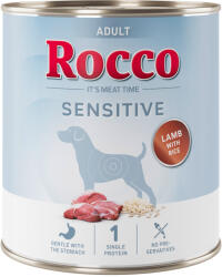 Rocco 6x800g Rocco Sensitive bárány & rizs nedves kutyatáp új receptúrával