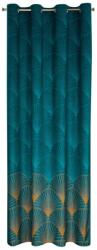 Eurofirany sötétítő, lótusz, gyűrűk, poliészter, 140x250 cm, kék / arany (394390)