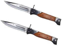 Depox Két vadászkés, AK-47 modell, rozsdamentes acél, 22 cm, barna, hüvelyekkel (C144+C144)