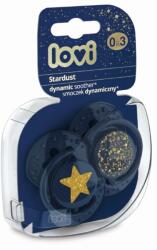 LOVI Lovi, Stardust Blue, suzeta dinamica din silicon, 0-3 luni, 2 buc