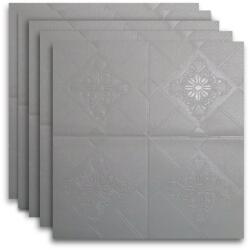 HOZRO 10 db-os HOZRO öntapadós 3D tapéta szett, téglautánzat mintás, 5, 39 nm-es terület, modern dizájn, nagyon könnyen felszerelhető, Szürke (TAPET_GRI)