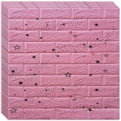 HOZRO 20 db HOZRO öntapadós 3D dekor panel, tapéta szett, téglautánzat modell, 10, 78 négyzetméter területet fed le, modern dizájn, nagyon könnyen felszerelhető, Pink Stars (TAPET54-20BUC)
