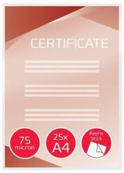 Gbc Meleglamináló fólia, 75 mikron, A4, fényes, öntapadó, GBC Peel`n Stick