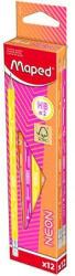 Maped háromszögletű grafitceruza radírral 12 db-os neon (IMA853717)