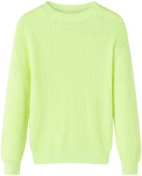 vidaXL Gyermek kötött pulóver, hosszú ujjú, 60% akril, 40% poliamid, neonsárga, 128, 0, 18 kg (14578)