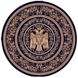 Delta Carpet Covor Bisericesc Rotund, 150 cm x 150 cm, Albastru, Model Lotos (LOTUS-15032-810-O-1515) Covor