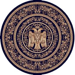 Delta Carpet Covor Bisericesc Rotund, 80 x 80 cm, Albastru, Lotos 15032 (LOTUS-15032-810-O-0808) Covor
