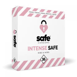 Safe - Intense Safe - pöttyözött és bordázott felületű óvszer (36 db) - ovszer-vasarlas