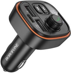 BOROFONE Modulator FM Modulator pentru Masina BT5.0, 2x USB, Type-C, MP3 - Borofone Heroic (BC59) - Black (KF2359831)