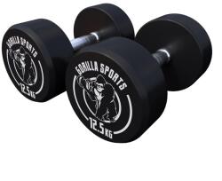 Gorilla Sports Kerek gumi súlyzók 2 x 12, 5 kg (100279-00008-0110) - kokiskashop