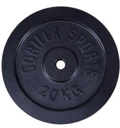 Gorilla Sports Öntöttvas súlytárcsa fekete 20 kg (100538-00019-0025) - kokiskashop Súlytárcsa