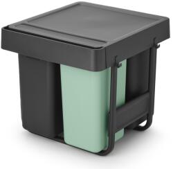 Brabantia Coș de gunoi integrat SORT & GO 2x 10 l + 1x 20 l, gri închis / verde jad, plast, Brabantia (BRAB232541) Cos de gunoi