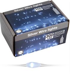  300 micro LED-es Kültéri Beltéri Fényfüggöny - Hideg Fehér, Hálózati Adapteres, 3x3 m