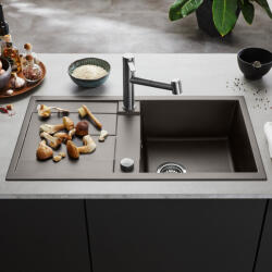 BLANCO Metra 5 S Silgranit 86x50 cm mosogató csepegtetővel és távműködtetővel, vulkánszürke 527292 (527292)