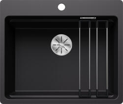 BLANCO Etagon 6-F Silgranit mosogató 59x50 cm acél sínnel, fekete 527682 (527682) - szaniteronline
