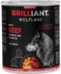 Brilliant Wolfland Monoprotein marha & sütőtök-quinoa nedves kutyaeledel (6 x 800 g) 4.8kg