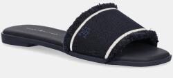 Tommy Hilfiger papucs FRINGE CANVAS FLAT SANDAL sötétkék, FW0FW08908 - sötétkék Női 36