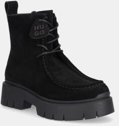 HUGO velúr bokacsizma Kris fekete, platformos, 50552733 - fekete Női 39