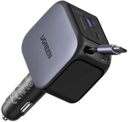 UGREEN 55910B USB-A + USB-C cablu retractabil 145W Negru (55910B) - pcone