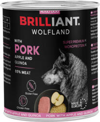 Brilliant Wolfland Sertés & Alma-Quinoa konzervkutyaeledel (6 x 800 g) 4.8kg